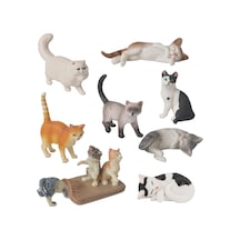 Dolıty Gerçekçi Kedi Figürleri Oyuncak Kek Topper Bir-set