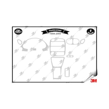 Hyundai Accent 1994-2000 Torpido Konsol Trim Göğüs Maun Kaplama Set 8 Parça Gümüş