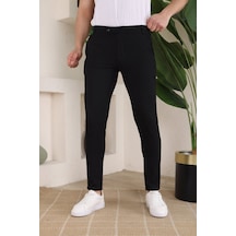 Efnaz Style Erkek Slim Fit Dilli Kumaş Pantolon siyah
