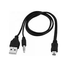 Mp3 Çalar Müzik Kutusu Kablosu Usb 3.5Mm Aux Mini 5Pin