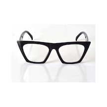 Siyah Çerçeveli Şeffaf Cam Unisex Stil Gözlük