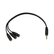 3 Lü Stereo Çoklayıcı 3 X 3.5 Mm Aux Ses Sistemi Kablosu