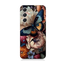 Samsung Galaxy A24 Uyumlu Kelebek Ve Çiçek Desenli Silikon Kılıf