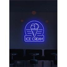 Ice Cream Yazılı Ve Şekilli Neon Tabela Mavi
