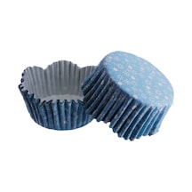 Cupcake Kalıbı Pet Kapsül Kar Desenli Mavi Dalgalı Kek Kalıbı 65X