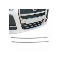 Fiat Doblo Uyumlu Ön Tampon Çıtası 2 Parça 2010-2014 Paslanmaz Krom