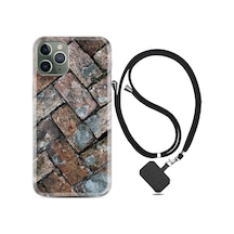 Apple Uyumlu iPhone 11 Pro Kılıf Boyun Askılı Retro Stone 1324