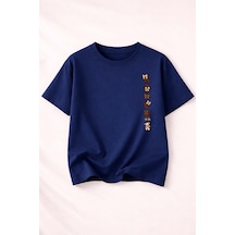 Herkesemoda Love Teddy Baskı Detaylı Kadın Bisiklet Yaka Pamuklu T-shirt Lacivert