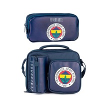 Fenerbahçe Erkek Çocuk Arma Baskılı Suni Deri Beslenme Çantası Ve Kalemlik Seti İkili Set - Setme25762 Çok Renkli