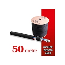 Qport Yüksek Bakır UTP 23AWG Dış Ortam Cat6 Outdoor Kablo 0.58 MM 50 M
