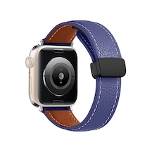 Apple Uyumlu Watch 38mm Kr414 Daks Deri Kordon - Lacivert