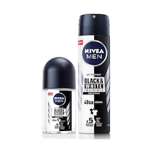 Men Erkek Sprey Deodorant Black&amp White 150ml Ve Mini Roll-on Black&amp White 25ml, 48 Saat Koruma