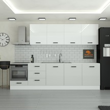 300 Cm Mutfak Dolabı Mdf Kapak Tezgah Dahil Yrkn300 100 Gümüş
