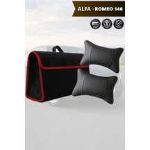 Alfa Romeo 146 Uyumlu Koltuk Yastığı Bagaj Çantası Siyah Renk Lüks Model
