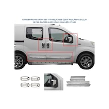 Citroen Nemo 3'lü Krom Set Yan Kapı Çıtası+kapı Kolu+ Ayna Kapağı Paslanmaz Çelik