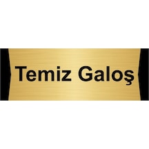 Temiz Galoş 7x20cm Altın Renk Metal Yönlendirme Levhası