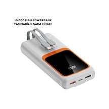 Mey İthalat 10000 Mah Taşınabilir Şarj Cihazı Hızlı Şarj, Hafif Ve Dayanıklı Tasarım Beyaz
