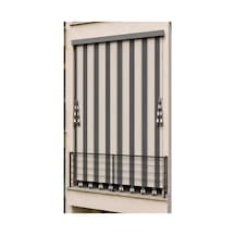 Suya Dayanıklı Kornişli Balkon Perdesi Modern Dış Mekan Fon Perde Antrasit-beyaz Antrasıt Beyaz
