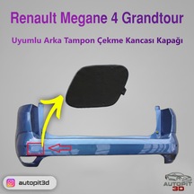 Renault Megane 4 Grandtour Uyumlu Arka Tampon Çekme Kancası Kapağı