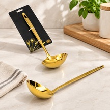Metal Servis Kepçe Altın Renk