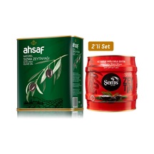Ahsaf Natürel Sızma Zeytinyağı 2 L Teneke + Yağlı Siyah Sele Zeytin 2 KG 291320 Kalibre