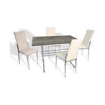 Japon - Gözde Masa Takımı - 70x120 Werzalit, Wermodin Ve Allzalit Tabla - Old Pine - Krem Çok Renkli