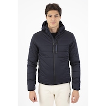 Maraton Sportswear Regular Erkek Kapşonlu Uzun Kol Basic Lacivert Mont 21264-lacivert Lacivert