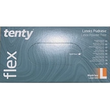 Tenty Flex Lateks Pudrasız Muayene Eldiveni 100'lü L