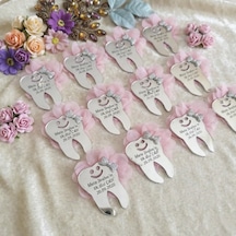 Pleksi Diş Buğdayı İlk Dişim Çıktı Bebek Hediyelik Magnet Pembe Renk 10 Adet