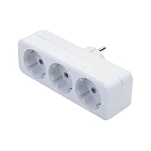 Kablosuz 3'lü Topraklı Çoğaltıcı Priz - Beyaz