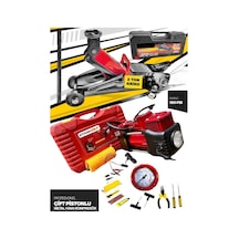 2 Ton Kriko Tamir Setli Çift Piston Metal Lastik Şişirici