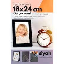 Siyah-20mm Çerçeve Camlı 18x24 Cm Fotoğraf Resim Çerçevesi Ayaklı Veya Duvara Asma Yatay-dikey 10866098