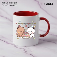 Dudu Bubu Hediyelik Kupa Bardak Kişiye Özel İsim Yazılır Kaliteli Baskı Kırmızı