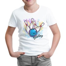 Bowling - Atış Beyaz Çocuk Tshirt