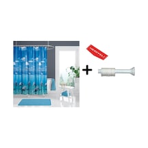 Banyo Duş Perdesi 8852 120x200 Perde Borusu Askı Aparatı 90x130 Hediyeli Çok Renkli
