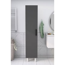 5 Raflı Banyo Boy Dolabı Beyaz Antrasit Çok Renkli
