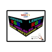 Led Tabela 48x128cm Çift Taraflı Rgb Kayan Yazı Wifi Telefondan Yazı Değiştirme