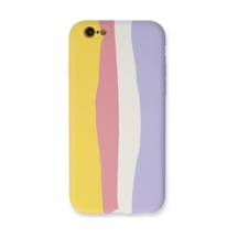 Uray Store Apple iPhone Uyumlu 6 Kılıf Ebruli Lansman Silikon - Sarı-mavi