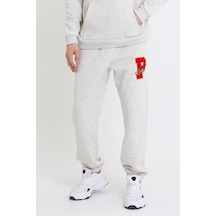 Polo State Erkek Jogger 3 İplik Eşofman Altı Kar Melanj