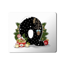 Yeni Yıl Merry Christmas Yılbaşı'na Özel Q Harfi Mousepad Mouse Pad