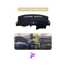 Peugeot 206 Büyük Ekran Uyumlu Torpido Örtüsü Güneşten Korur Kolay Montaj Tam Uyum T73