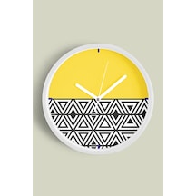 Modern Tasarım Duvar Saati - 42cm - Önü Camlı Beyaz Kasa - Sessiz Mekanizma-jh0565 Beyaz