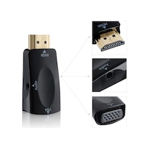 Hdmı Erkek To Vga Dişi Audio Girişli Hdmı To Vga