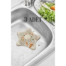 3 Adet Bej Deniz Yıldızı Lavabo Süzgeci, Lavabo Tıkacı, Silikon Süzgeç Silikon Diğer