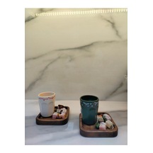 2 Li Ahşap Md Deer Espresso Fincan Seti