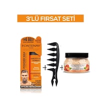 Fontenay Pudra Toz Wax Turuncu 20gr +şekil Tarağı 044+ Face And Body Scrub Şeftali 350ml 3'lü Set