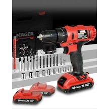 Mager Alman 58 Watt 8 Ah Çift Akülü Li-ıon Bataryalı Delme Vidalama Şarjlı Matkap