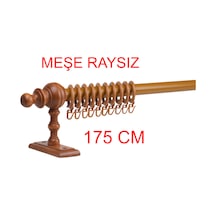 Meşe Raysız Ahşap Rustik Perde Askısı Rustik Borusu 175 Cm