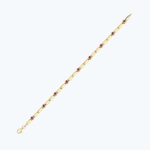 Altınbaş Kırmızı Taşlı Altın Bileklik Abl0420-y-25407-k Çok Renkli
