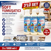 Powermax Soft Yumuşatıcı 1000 Ml X3 Set Çamaşır Yumuşatıcı Uzun Süre Kalıcı Ferahlık 3'lü Set
